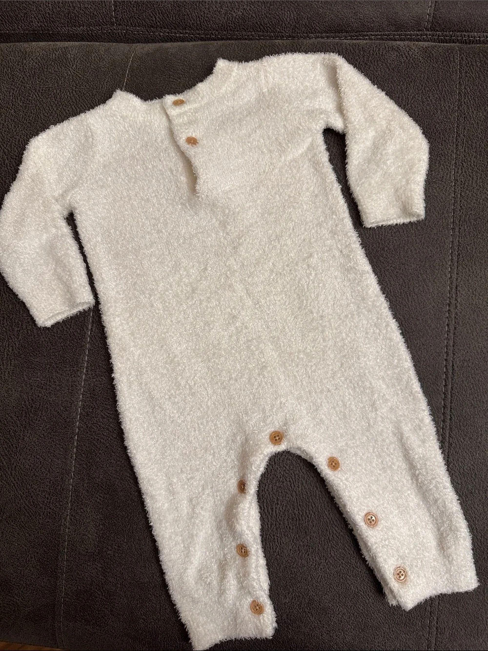 Cozy Cream Fuzzy One-Piece for Kids